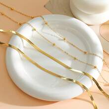 Cinturón de cadena de cintura de doble capa de oro para mujeres, cadena de Body de vientre ajustable de hueso de serpiente & cuentas, decoración de bikini de playa de verano, joyería de cintura - Oro amarillo 6 - Ver 8