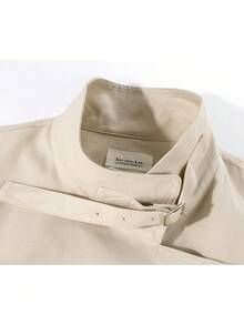 Premium Korean Style Loose Casual Stand Collar Button Coat Jacket, Suitable For Campus, Office, Daily Wear In Spring And Autumn - Apricot - View 2