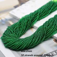 10串約1800顆粉色黃色綠色2mm小種子珠，適用於珠寶腰鍊製作DIY配件 - 2mm 純色小珠子 - 查看 25