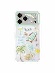 Summer Vacation Coconut Tree 17 Pro Max Phone Case, Apple 16 Precise Lens Cutout, 15 Large Hole, 14 Anti-Drop, 13 Dual Layer IMD, 12 Protective Shell, 11 Full Coverage Protective Cover - Multicolor - View 2