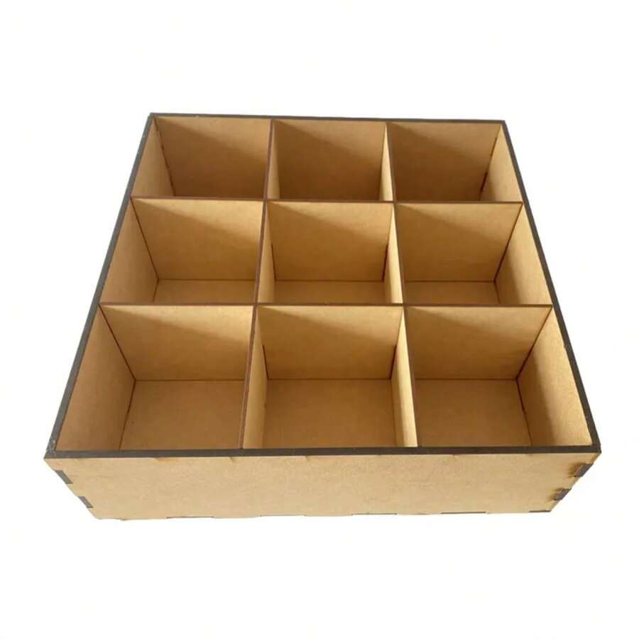 Trimplot Laser 30x30 Organizer Box, 9 Compartments. MDF, Stickers, Cards, Sweets. - View 1