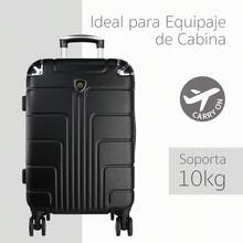 Maleta Rígida de Viaje Equipaje de Cabina con Candado de Seguriad, 4 Ruedas Giratorias Desmontables, Esquineros Antigolpes, Maleta Carry On Amplio Espacio - Negro - Ver 4