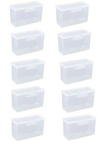10pcs/8pcs/5pcs/4pcs/3pcs/1pc Poker Card Storage Portable Storage Box, Card Storage Container, Jewelry Small Item Storage Small Box, Game Card ID Card Practice Card Business Card Organizer Box - Clear - View 7