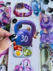 50-Piece Fitness-Themed Sticker Set For Suitcases, Laptops, Scrapbooks, And Diaries; Decorations For Adults, Skateboards, Skateboard Helmets, And Water Bottles; DIY Sticker Art - 50pcs - View 4