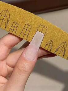 2pcs 100/180 Grit Professional Double-Sided Sandpaper Nail Files, Suitable For Acrylic Nails And Natural Nails, Washable And Durable, With Ruler And Nail Shape Templates, Manicure Tools Nail Care Supplies - Multicolor - View 6