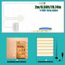 8mm COB LED Light Strip With Dimmable Touch Sensor And USB Interface, 1m/2m/3 Meters Warm White, Dotless Cuttable Tape, Suitable For Kitchen Cabinets, Wardrobes, Shoe Racks, Bedroom Decoration, Christmas, Halloween And Other Occasions. - Warm White - View 14