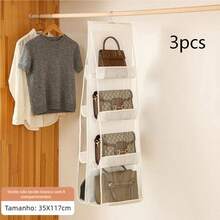 Bolsa Organizadora Suspensa Multiuso Para Quarto e Guarda-Roupa - Branco - Visão 7