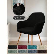 Solid Color New Curved Flannel Fleece High Stretch Full Coverage Chair Slipcover, Dustproof Decorative Furniture Protector, Universal Chair Cover For Hotel, Living Room, Study, Dining Room Daily Indoor Decoration - Multicolor - View 6