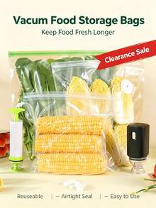 Thick Embossed Vacuum Food Storage Bags With Air Valve, Transparent Sealed Bags, Suitable For Cooked Food, Home And Commercial Kitchen Vacuum Compression Bags - Transparent - View 1
