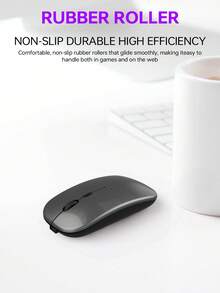 Upgrade Your Computer Experience With A Rechargeable Wireless Mouse - 2.4GHz Silent Optical Mouse, Suitable For Laptops - Dark Grey - View 4