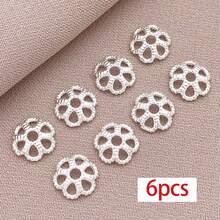 6pcs 18K Gold Silver Plated Filigree Flower Bead Caps Floral Petal Spacer End Caps For DIY Pearl Bracelet Necklace Jewelry Making Findings - Multicolor - View 16