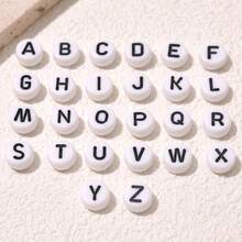 300 piezas de cuentas con letras o símbolos de 7x4mm para pulseras y collares de joyería, múltiples colores y estilos, corazón, estrella, símbolo, paz, cruz, letra - Multicolor - Ver 6