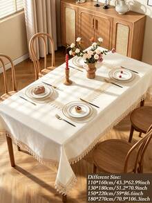 ABEST6522 Home&Living store 100% 聚酯纖維刺繡長方形正方形桌布 桌巾 家居裝飾 派對裝飾 婚禮系列 1件裝 - 彩色 - 查看 3