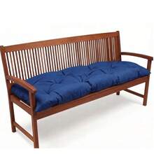 100x45 Cm Soft Fiber-Filled Bench Cushion, Single Seat Cushion (Bottom Part Only) - Blue - View 2