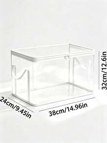 1/2件裝加厚透明PVC收納盒，可折疊可視窗收納袋，防水長方形容器，適合書籍、玩具、文具與零食，省空間居家與教室收納，節日禮物首選，開學季學生必備 - 彩色 - 查看 11