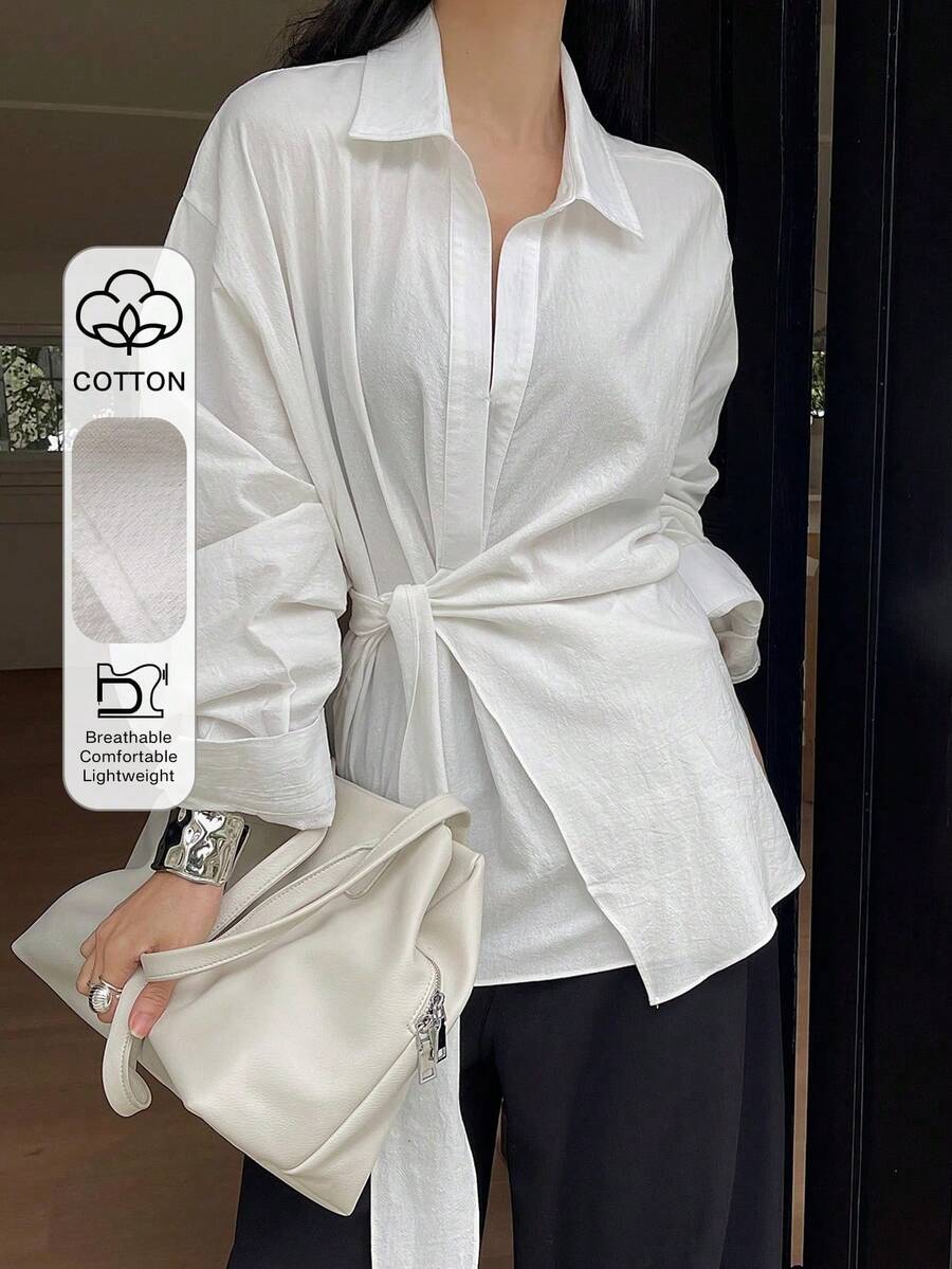 Women Blouses & Shirts - 白色 - 查看 1