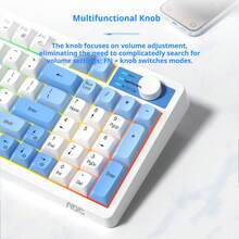 Keyboard Bluetooth Nirkabel Tri-mode AOC dengan Lampu Latar RGB Tercetak di Sisi (Berkabel), 95 Tombol, Kompatibel dengan GK220 - View 10