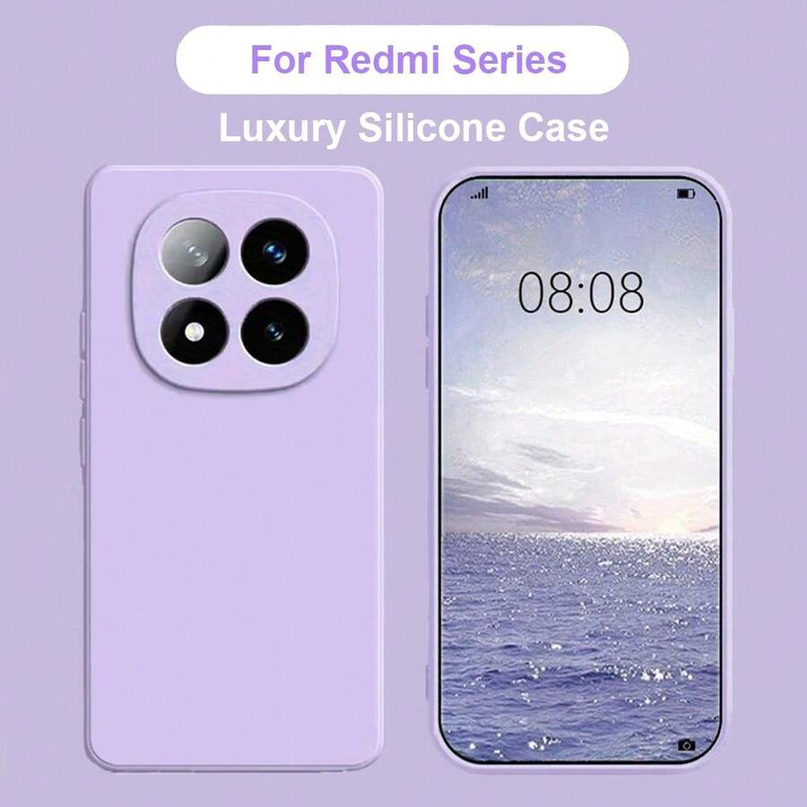 Compatible With Redmi Note 15 Pro Plus Case Silicone Liquid , Soft Smooth Touch For Xiaomi Note 14 Pro 5G Note 13 Series Note 12 Series Note 11 Series Phone Case Silicone Shockproof Thin Cover - Light Purple - View 1