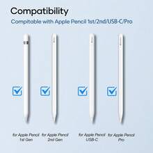 6pcs Replacement Pencil Tips With Storage Box, Compatible With Apple Pencil Pro, Fine Metal Tips For Apple Pencil 2nd Gen And 1st Gen/Apple Pencil USB-C, Wear-Resistant Precise Control Pen Tip Set, Birthday Holiday Gift Box Pen Accessories For Mother, Family, Friends - Multicolor - View 5