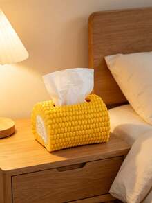 1pc Cute Corn Shaped Tissue Box, Realistic Corn Design, Creative Home Decor Storage Box, Suitable For Living Room, Bedroom And Desktop Storage - Multicolor - View 6