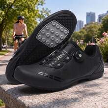 Novos Sapatos de Ciclismo de Entrada para Mulheres; Sapatos de Ciclismo Casuais; Sapatos de Bicicleta de Treinamento Profissional, Sapatos Esportivos de Ciclismo ao Ar Livre, Confortáveis e Duráveis, Antiderrapantes e Resistentes ao Desgaste, Adequados para Caminhada, Trekking; Sapatos Esportivos ao Ar Livre; Sapatos Esportivos de Fitness - Preto - Visão 1