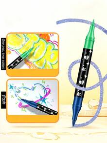 96/72/48/24 Colors Dual-Tip Glitter Marker Set, Dual-Color Brush Markers, Glitter Painting Pens, Thick Soft Tip Non-Fading Pearlescent Shiny Pens, Glitter Marker Soft Tip, Painting Tools, Watercolor Pens, Art Creation; Back To School Gift, Halloween Gift, Christmas Gift - Markers - View 8