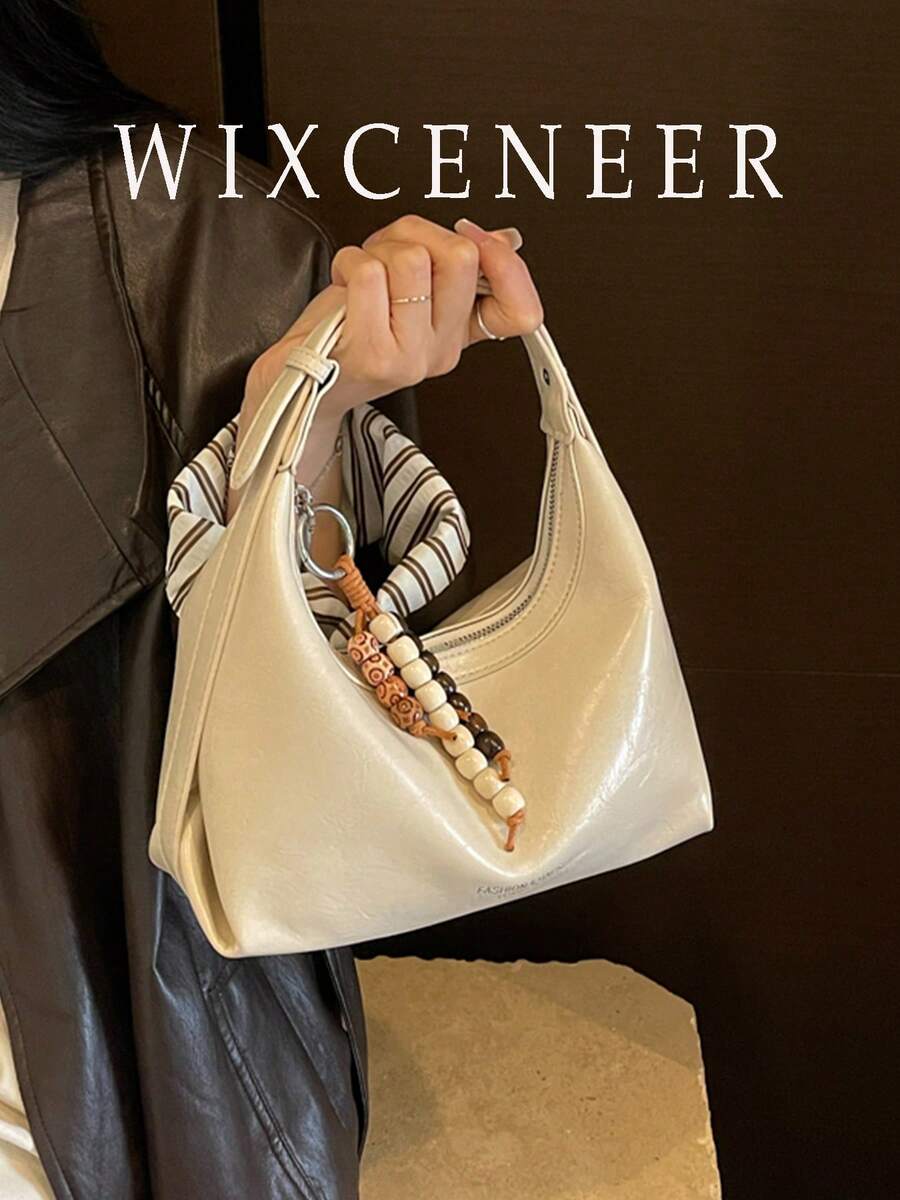 Hollow Floral Woven Bohemian Beach Bag, Vacation Casual Bag (Random Color) - Beige - View 1