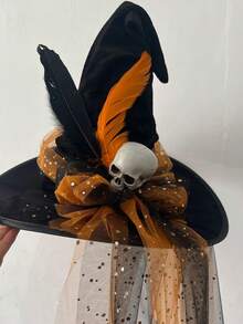1PC Tassel Halloween Hat, Witch Hat, Witch Hat Decorations, Prom, Costume, Photo Shoot, Dress-Up - View 5
