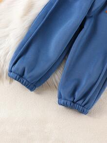 Bhchntiy 3pcs Baby Boy Autumn/Winter New Letter Patch Casual Fashion Solid Color Sweatpants - Multicolor - View 4