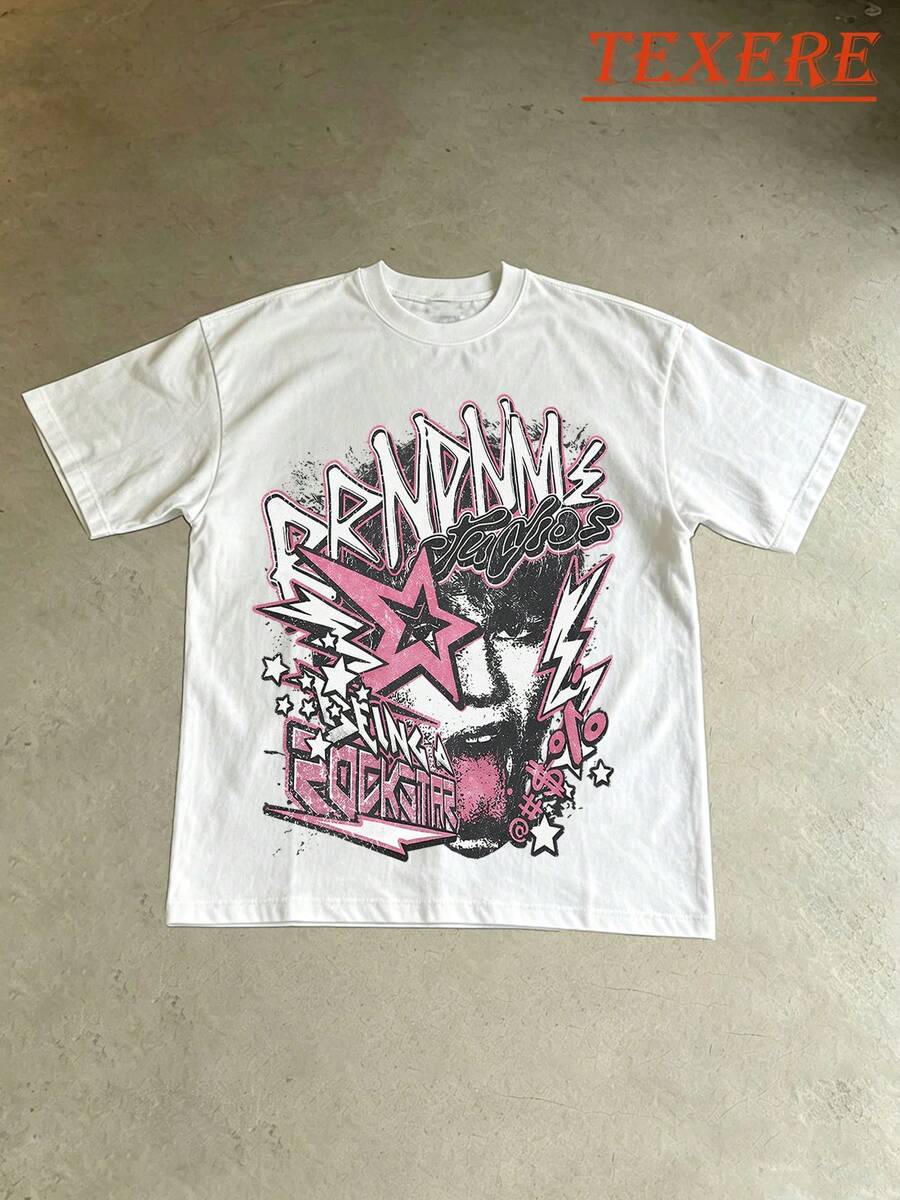 (180g 100 Percent Cotton T-Shirt) Men's T-Shirt Men's Casual Comfortable,Y2K Fashionable T-Shirt, Funny T Shirt,Great Daily Outdoor Wear. - 白色 - 查看 1