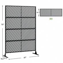 1PC  72" H*47" w Freestanding Metal Privacy Screen for Outdoor Patio - 1 unidad negra - Ver 4