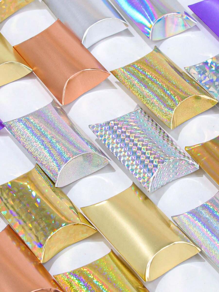 1/12pcs Christmas Gift Boxes, Pillow Shaped Gift Boxes, Suitable For Christmas Gift Packaging, Return Gifts, Wedding, Holiday And Birthday Party Decoration Packaging Boxes, Christmas Gift Packaging, Christmas Gift Decoration - Multicolor - View 1