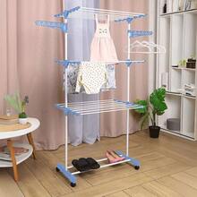 Multifunctional Foldable Floor Clothes Drying Rack - Blau - Übersicht 5