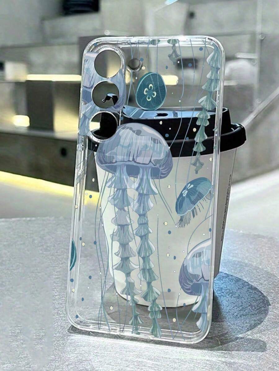 精準開孔 高透明全螢幕白色星空海龜彩繪防摔透明手機殼，適用於 iPhone 系列/系列，適用於小米/ - 彩色 - 查看 1