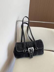 Vintage Denim Fashionable Women's Underarm Bag, Lightweight Comfortable Handbag, Daily Shopping Dating Casual Commute Shoulder Bag - Multicolor - View 2