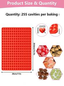 255-håls mini hjärtformad silikonbakform, hjärtformad choklad- och godisform för gelé, gelé, pudding, isbitar, dessertdekoration och DIY-hembakning, kreativt verktyg för godistillverkning - Multifärgad - Visa 3