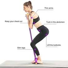 1pc Handle Pedal Resistance Band/8-Figure Pull-Up Bar, Pilates Exercise Equipment, Elastic Pull Rope, Unisex Multi-Function Yoga Sit-Up Pull Rope, Sports Pedal Puller, Multi-Function Home Fitness Equipment, Elastic Band - Purple - View 7