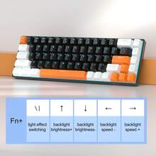 MageGee Box 65% Mechanical Keyboard, Wired Gaming Keyboard With Blue/Red Switch, Type-C, 68 Keys, LED Backlight, Mini Compact Keyboard For Laptop, Windows PC, Gaming - Multicolor - View 11