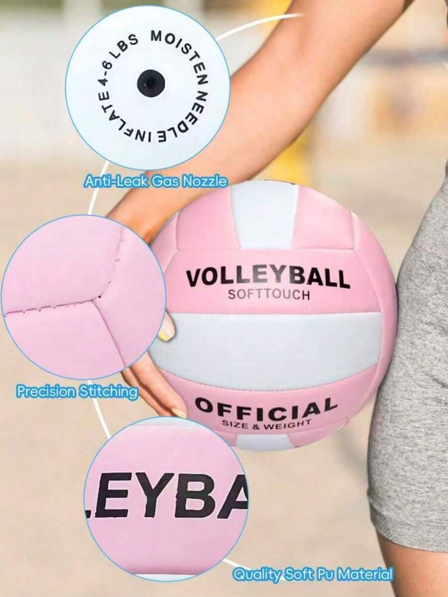 Standard Volleyball, Thickened PU Material, Waterproof And Explosion-Proof Design, Durable For Indoor And Outdoor Sports, Unisex - A - View 1