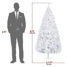 6FT Iron Leg White Christmas Tree With 400 Branches - As Pic - View 6