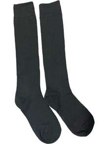 Autumn/Winter Solid Color Minimalist Warm Over-The-Knee Thigh High Socks - Black - View 7