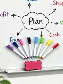 Dry Erase Markers With Eraser Cap; Suitable For Office, Refrigerator And Calendar Use, Also Ideal For School Use Or As A Gift For Friends And Family - Multicolor - View 5
