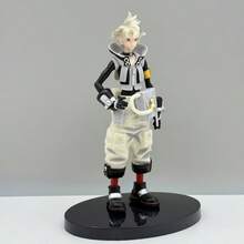 Wuthering Waves Rudo Figure, White-Haired Workwear Boy Game Character Desktop Collectible Display, Black And White Techwear Style Male PVC Static Model, Standing Pose Figure With Tech Backpack, Anime PC Case Decor Doll, Rudo, Gachiakuta, White-Haired Techwear Boy, Black And White Colorblock High-Neck Vest, Beige Multi-Pocket Workwear 3/4 Pants, Yellow Armband With Waist Hose Equipment, Black Oval Reflective Base, Cyber Wasteland Manga Merchandise - Multicolor - View 12