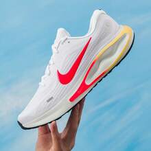 Nike Journey Run Men's Cushioned Lightweight Non-Slip Durable Round Toe Support Training Running Shoes - White Red - View 8