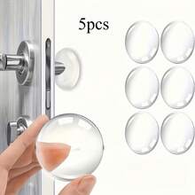 5pcs Transparent Self-Adhesive Door Stopper Wall Protector Pads, Silent Design, Suitable For Home And Office, Easy To Install - Transparent - View 1
