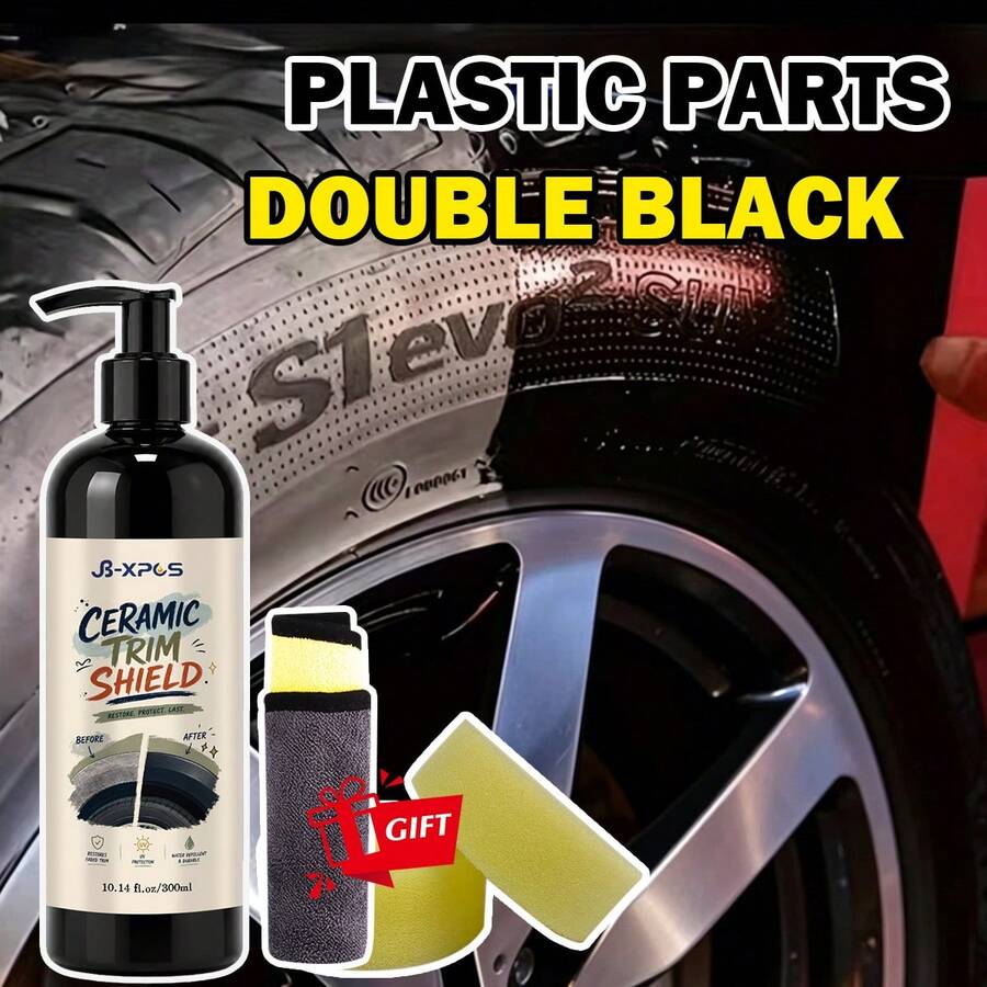 JB-XPCS Car Plastic Restorer - Long-Lasting Repair For Faded Exterior Plastic, Restore Original Color & Gloss, Waterproof Formula, Prevent Aging & Discoloration YT2020