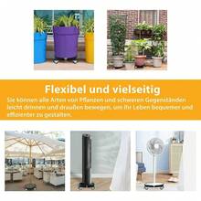 Verstellbarer Pflanzenroller für Innen- und Außenbereich, 39-52cm Blumen- und Pflanzenständer mit 360° drehbaren Rollen, stabile Tragkraft bis 300kg, Schwarz - Schwarz - Übersicht 8