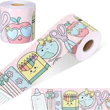 32.8ft (10m) Self-Adhesive Bulletin Board Border With Expression Eyes, Nose, Mouth - Colorful Appearance - Suitable For Classroom, Office, Home Decor, Party, Photo Frame - Optimistic Classroom Decoration Sticker, Cartoon Style Durable Material Pencil Design, High Quality Sticker, Craft Enthusiasts, Fun Decoration - 10m - View 4