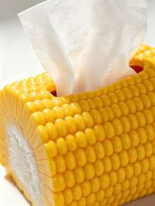 1pc Cute Corn Shaped Tissue Box, Realistic Corn Design, Creative Home Decor Storage Box, Suitable For Living Room, Bedroom And Desktop Storage - Multicolor - View 3