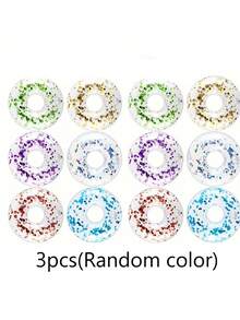 1/3/5pcs Transparent Sequin Floating Cup Holder, Random Color, Pool Floating Cup Holder, Round Floating Cup Mat, Floating Stand, Pool Party Supplies, Inflatable Pool Accessories - Multicolor - View 8
